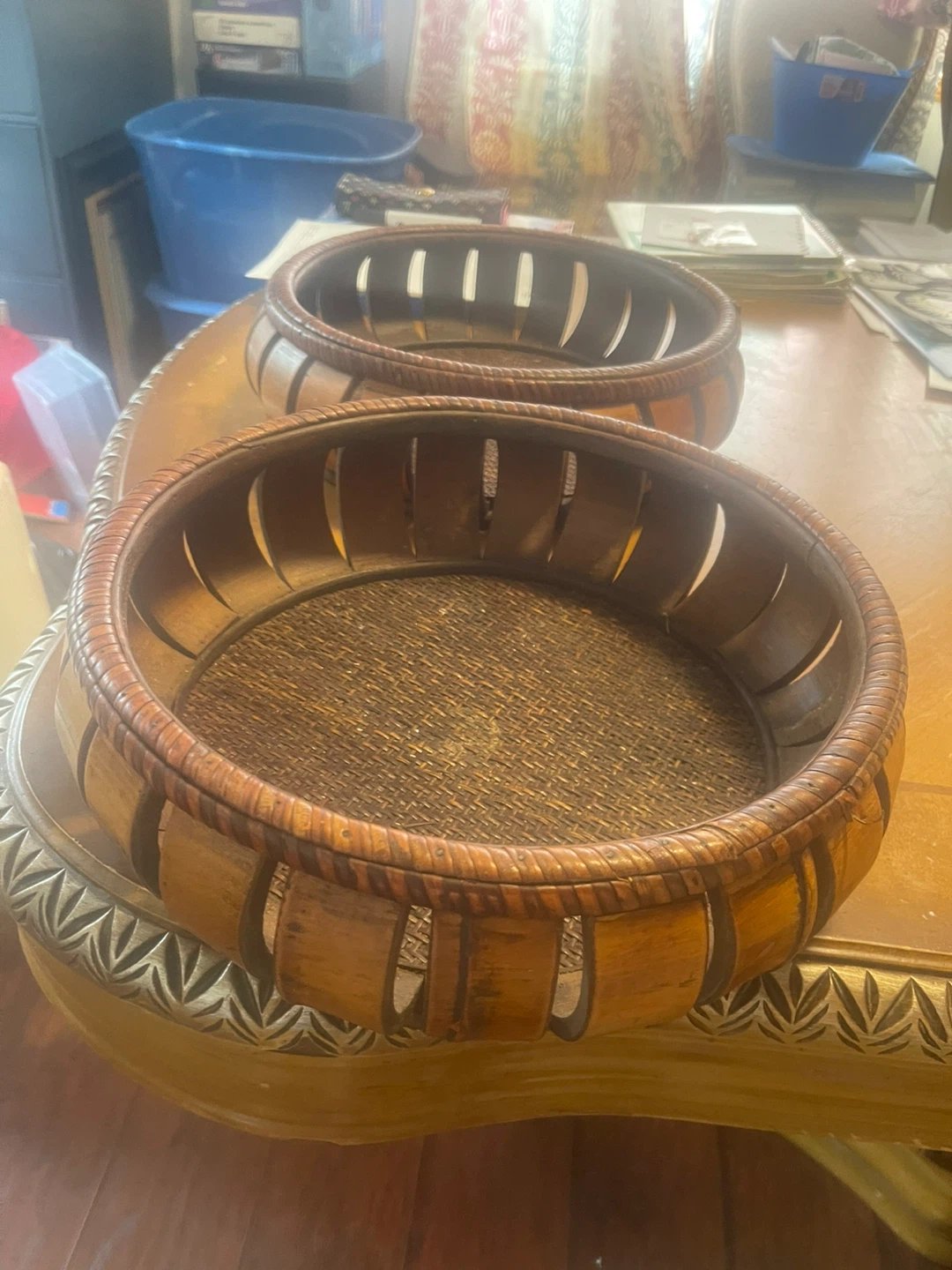 Set of 2 Decorative Woven Baskets