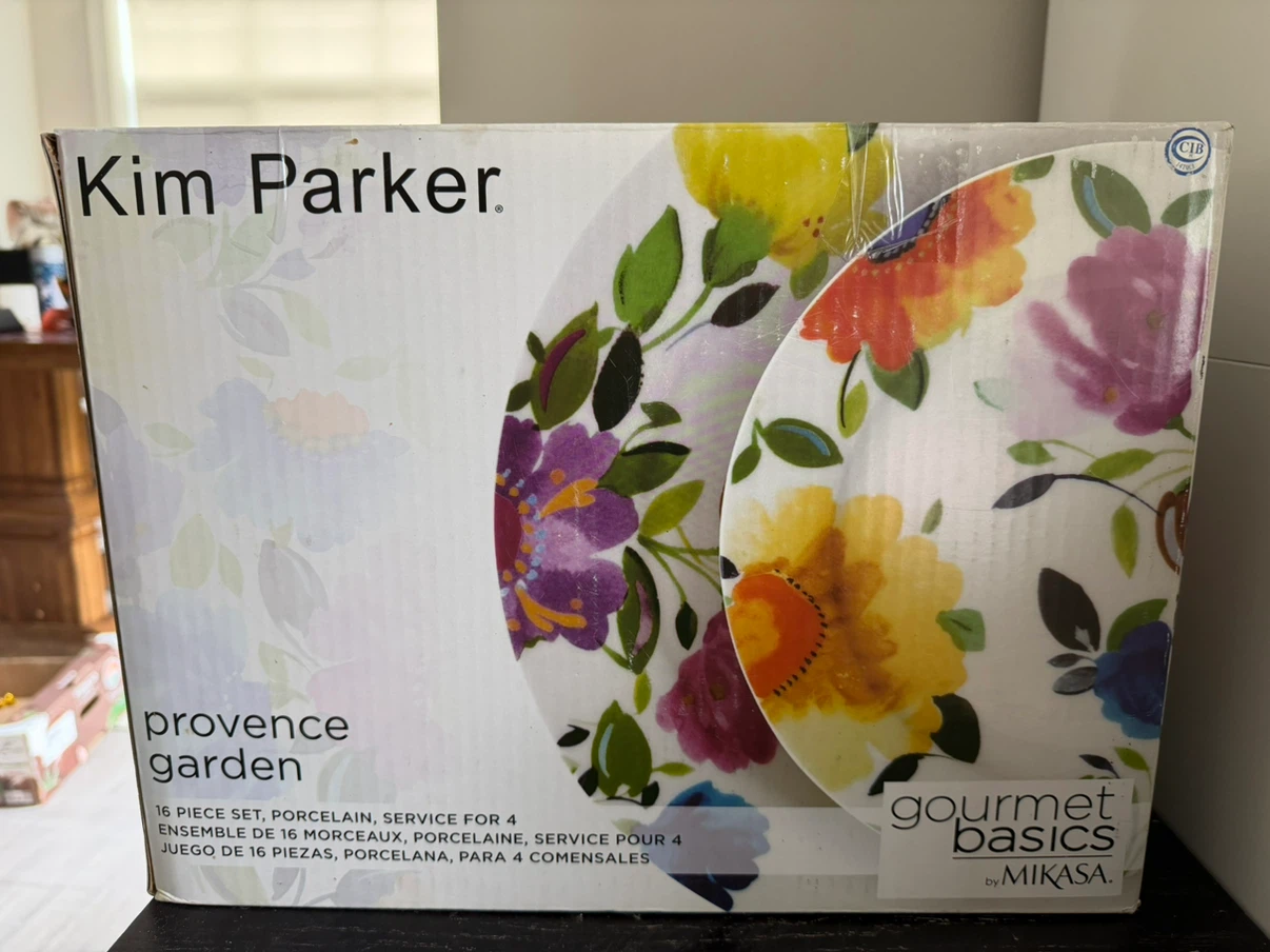 Kim Parker Provence Garden 16-Piece Porcelain Dinnerware Set