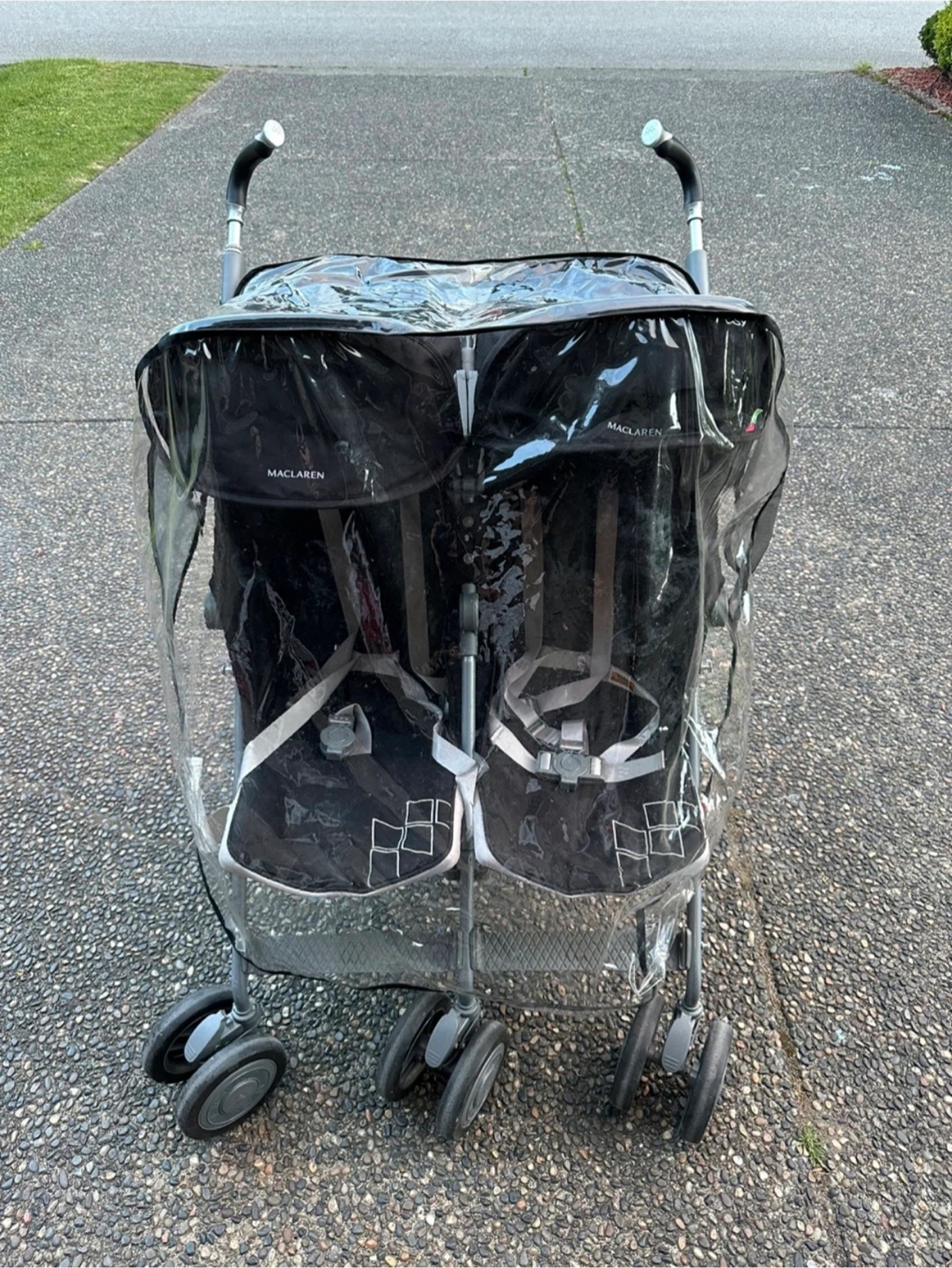 Maclaren Twin Stroller with Rain Cover