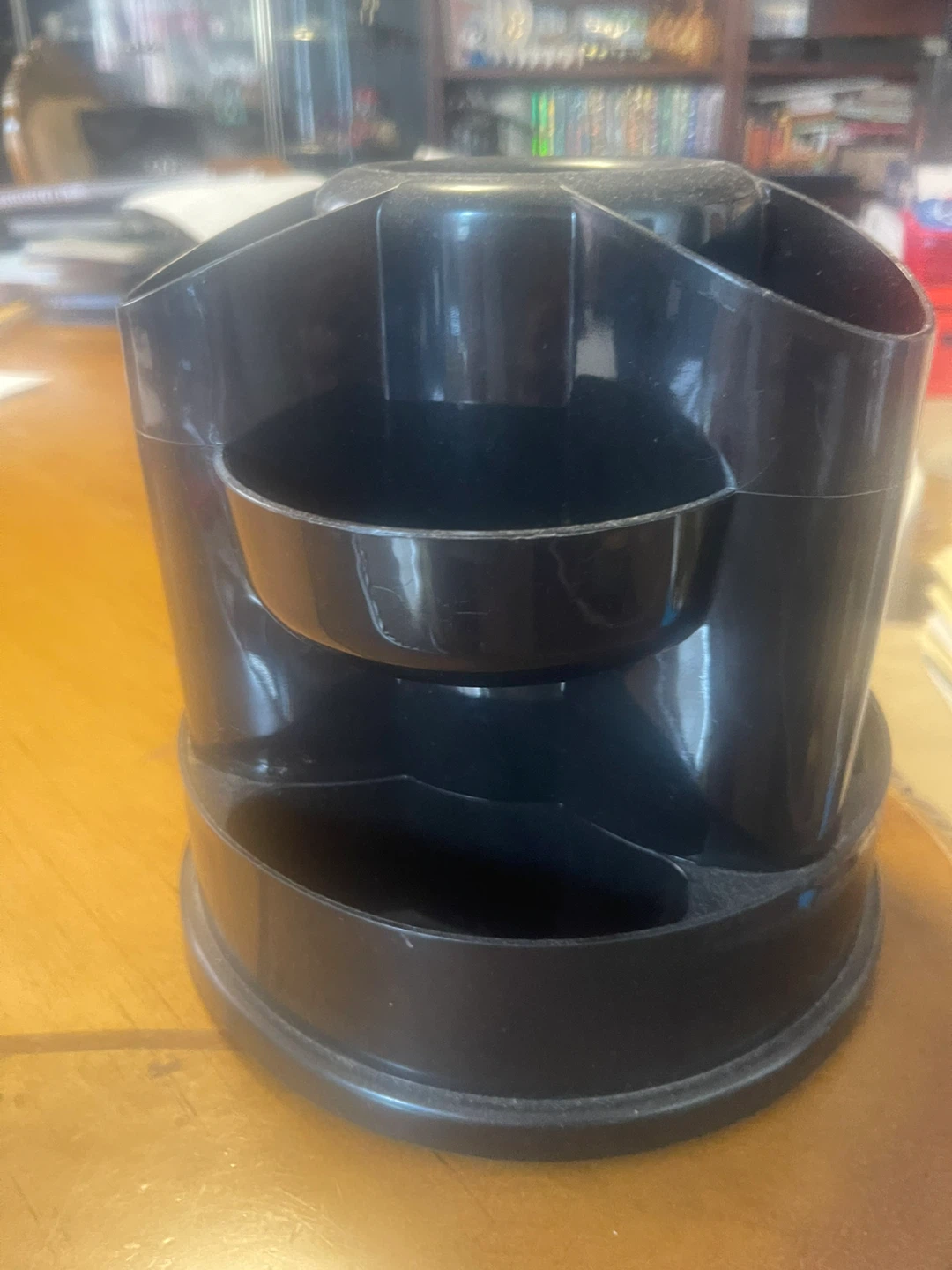 Black Rotating Desk Organizer