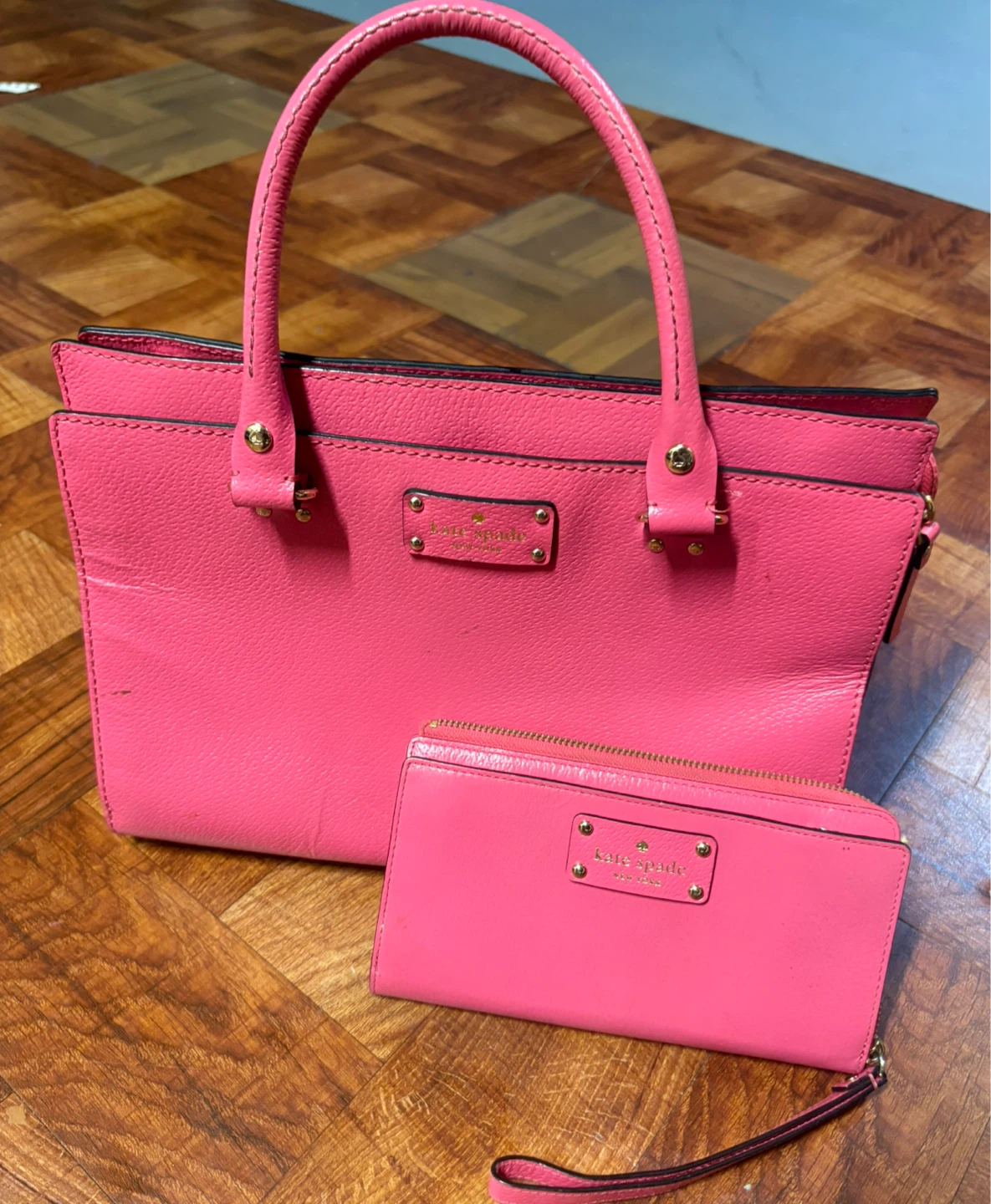 Kate Spade Pink Tote Bag and Wallet Set