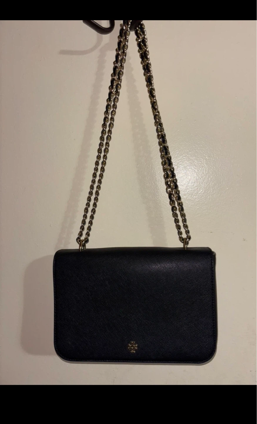 Tory Burch 'Robinson' Convertible Leather Shoulder Bag - Black