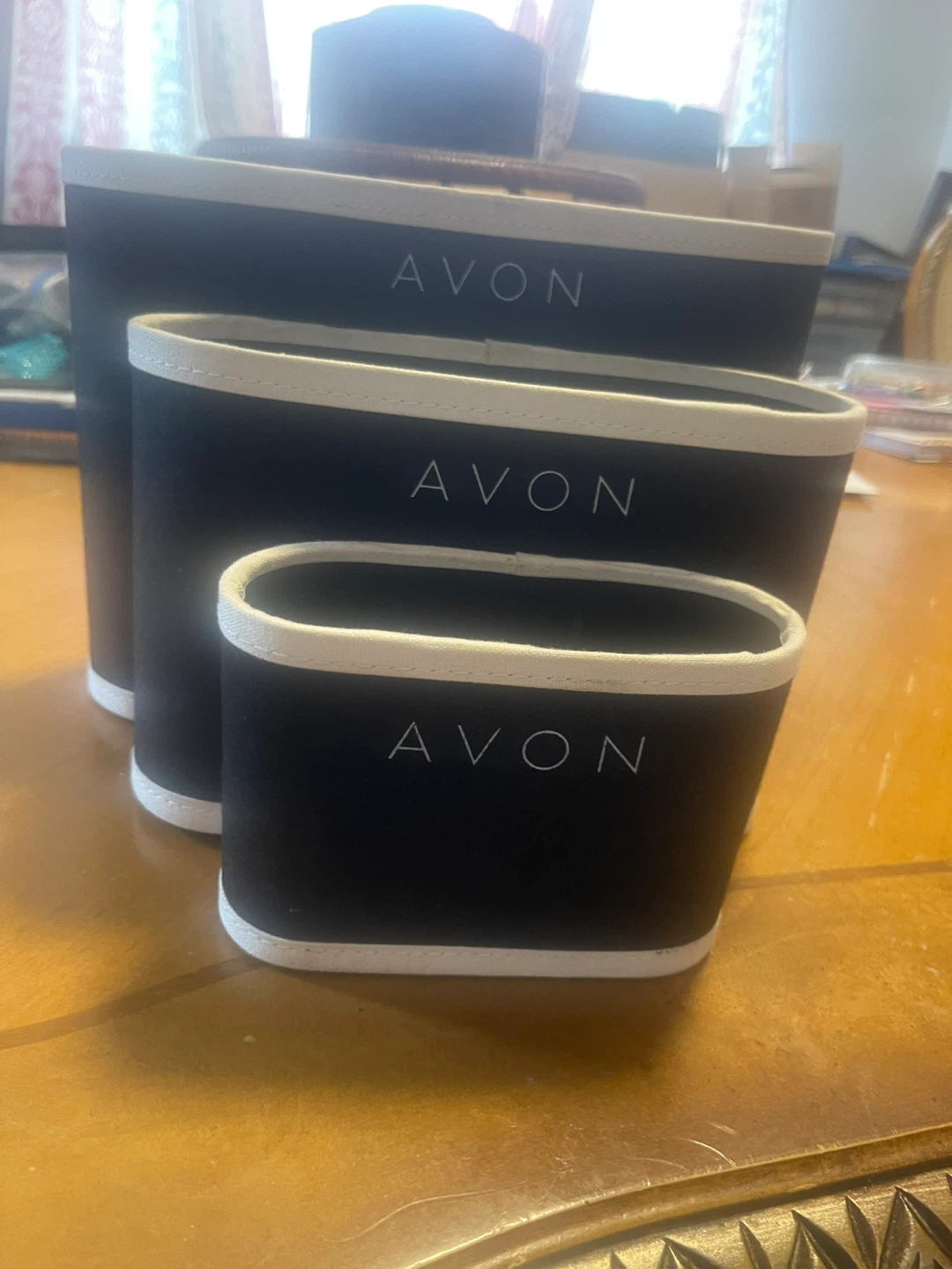 Set of 3 AVON Black Storage Bins