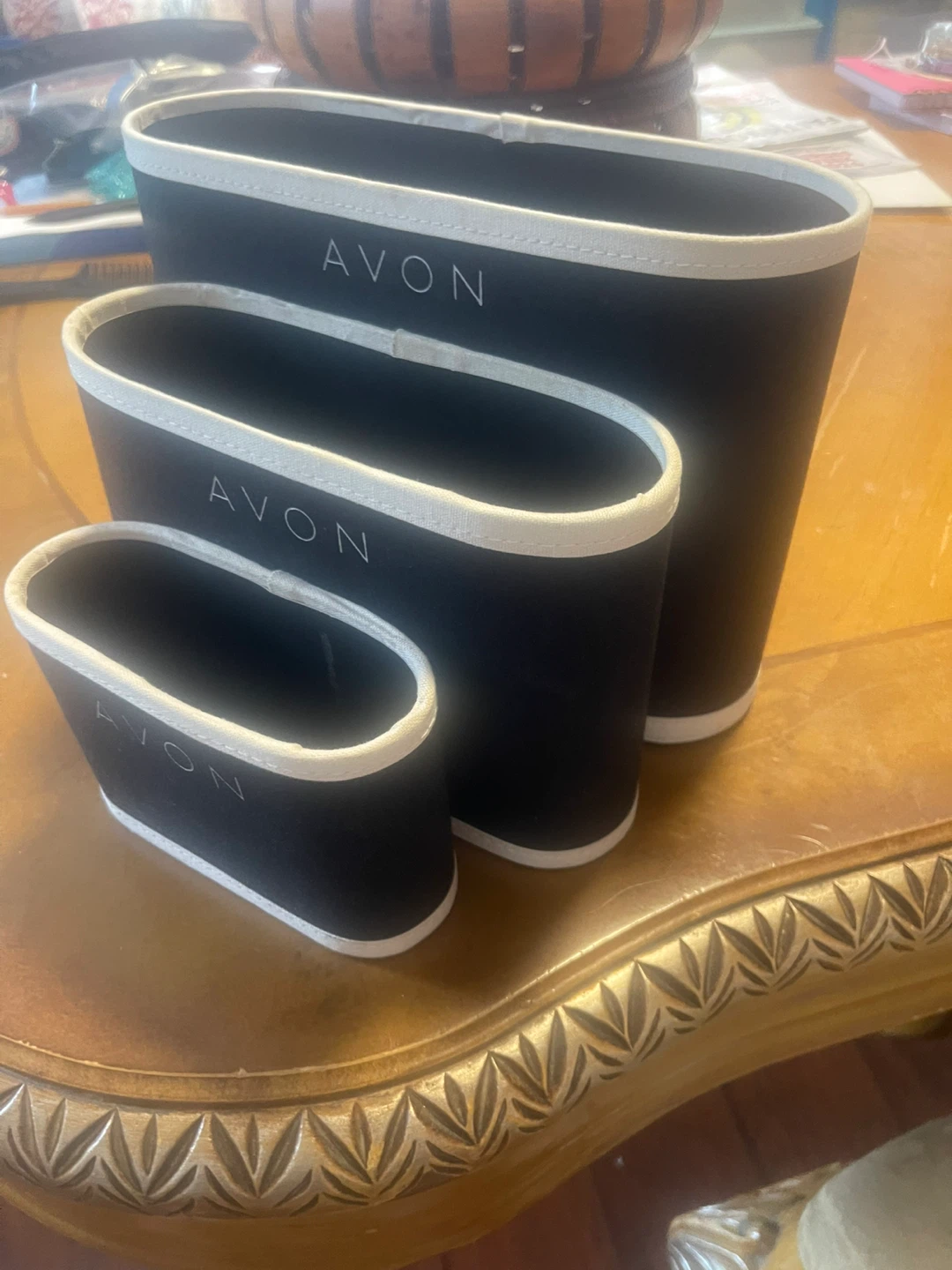 Set of 3 AVON Black Storage Bins - photo 5