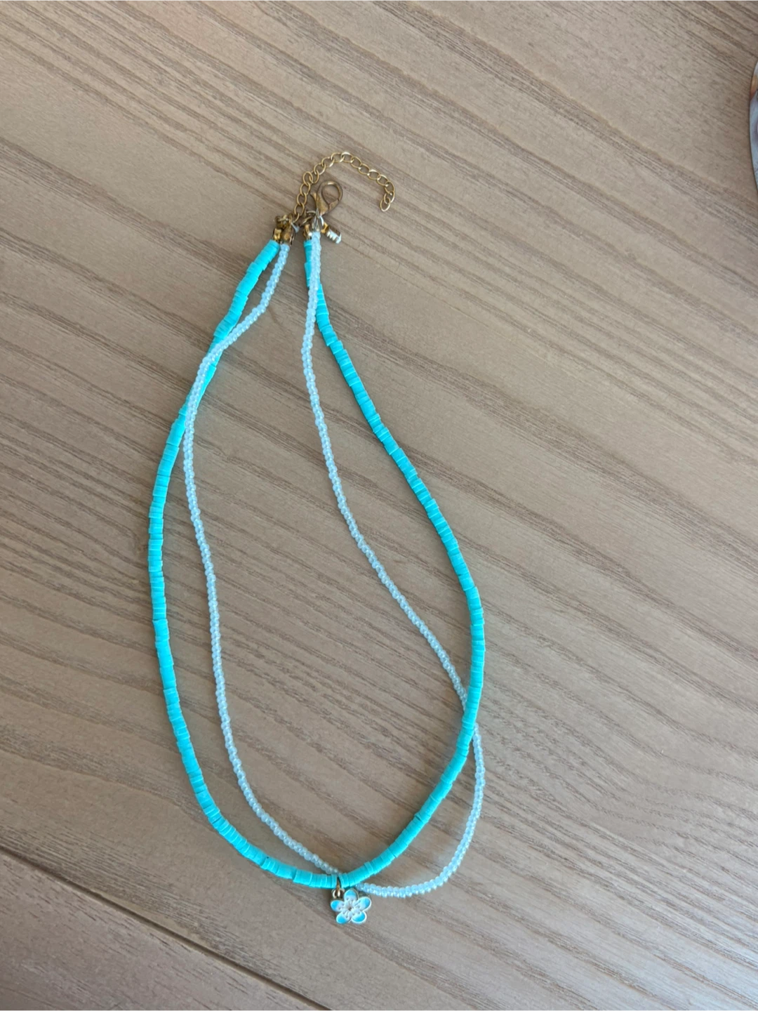 Layered Beaded Necklace with Flower Charm - photo 2