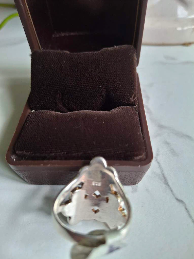 3 flower ring (silver stamped 925) - photo 3