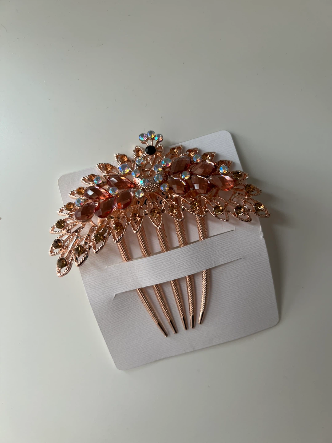 [NEW] Rose Gold Rhinestone Hair Comb