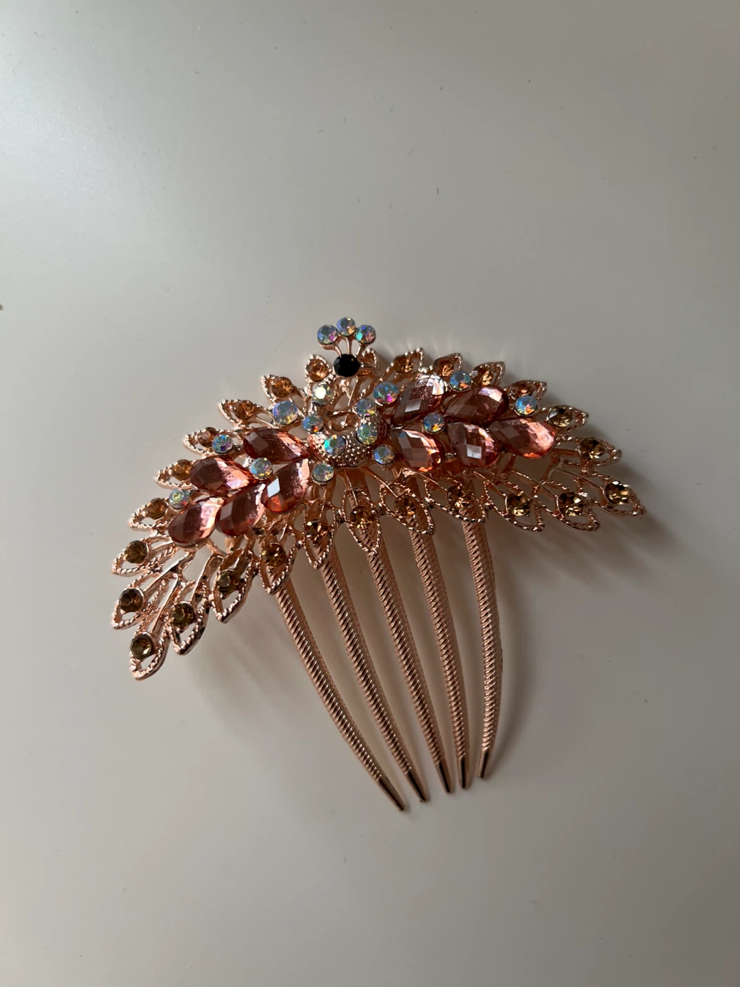 [NEW] Rose Gold Rhinestone Hair Comb - photo 2