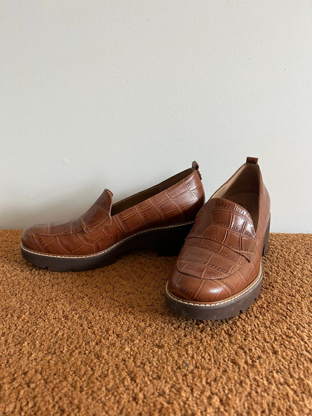 Naturalizer Brown Croc Embossed Loafers - photo 2