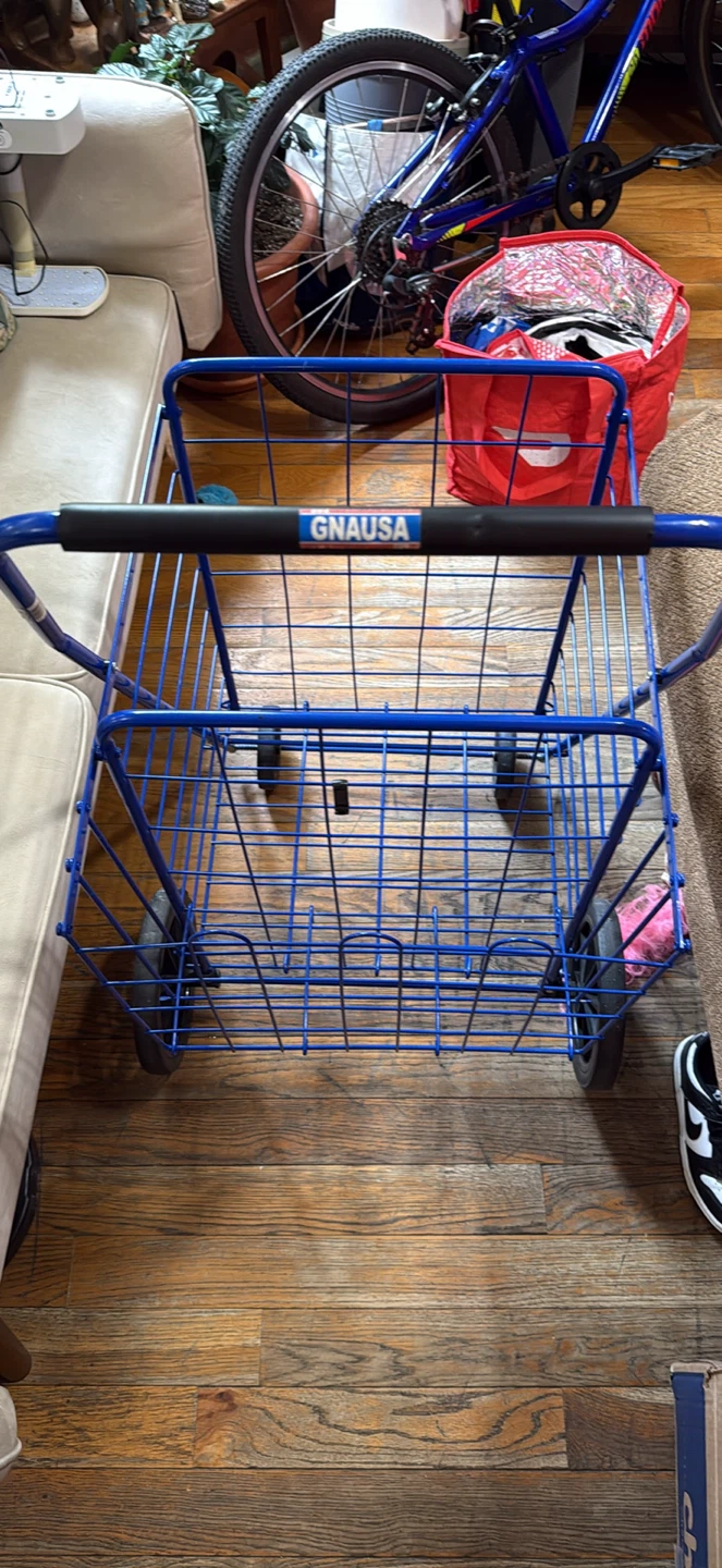 Blue Folding Shopping Cart