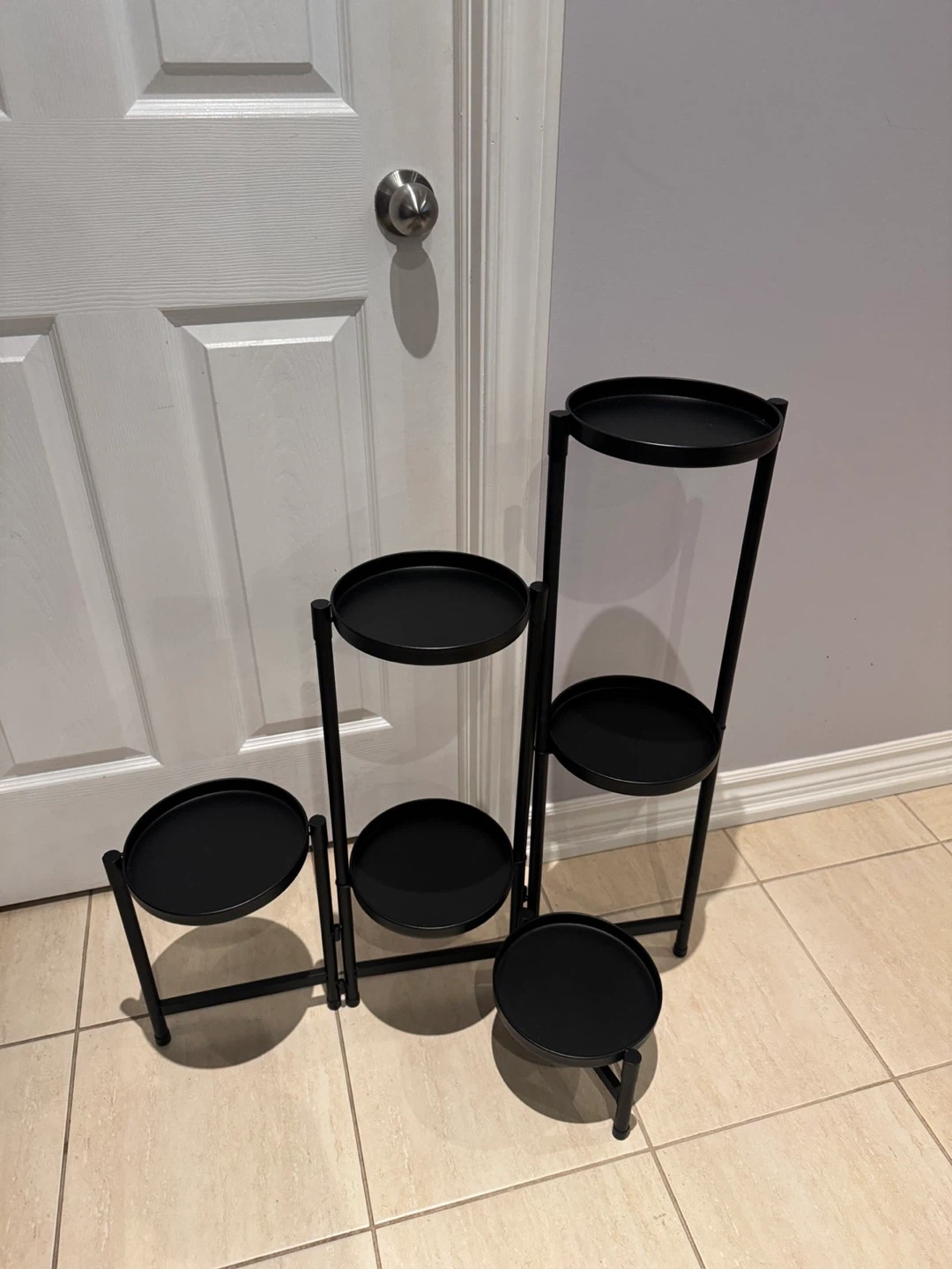 Black Metal Tiered Plant Stand