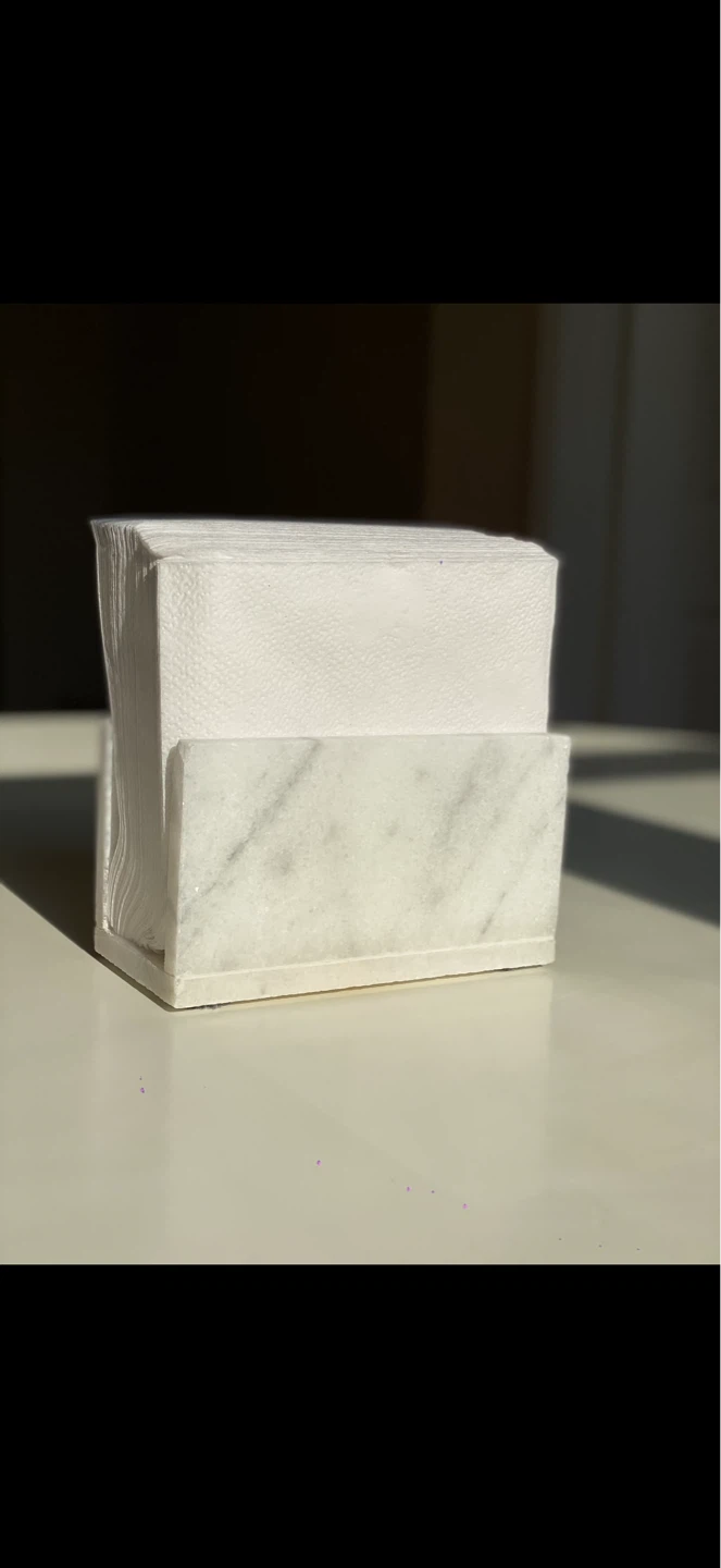 Marble Napkin Holder with Tray