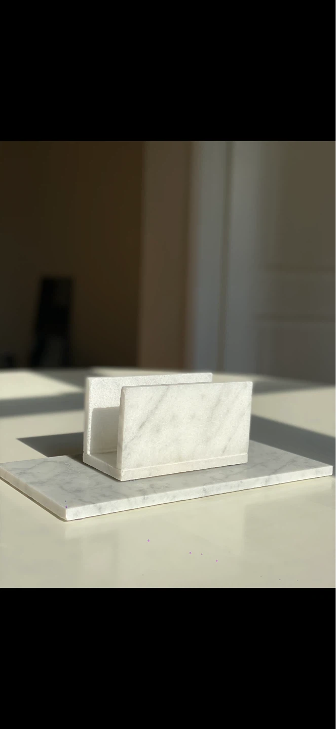 Marble Napkin Holder with Tray - photo 3