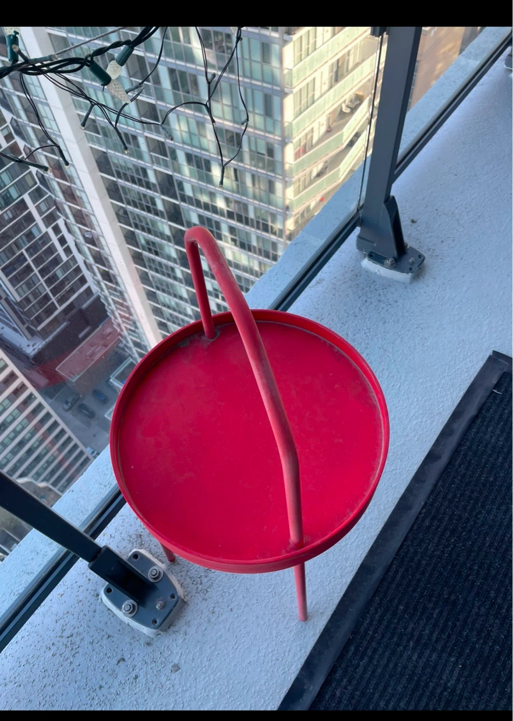 Red IKEA Burvik Side Table