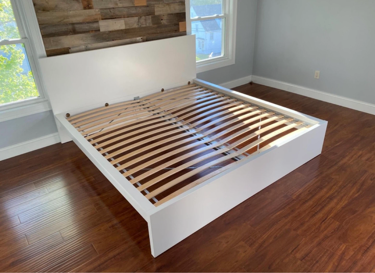IKEA King bed frame in white