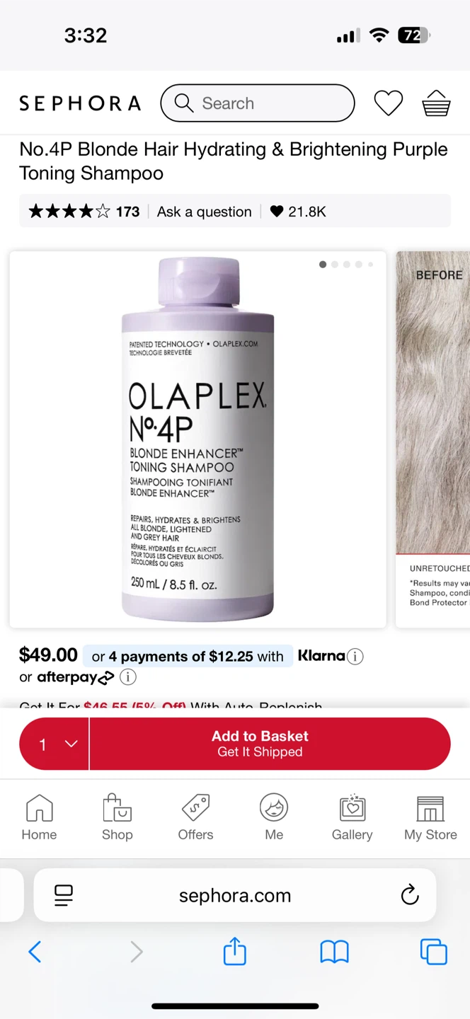 Olaplex No. 4P Blonde Enhancer Toning Shampoo 8.5 fl. oz.