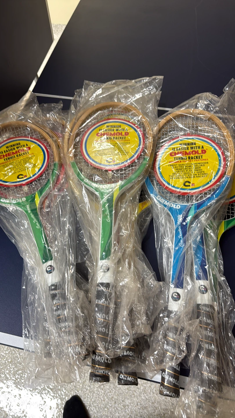 Chemold Tennis Racket Set - Vintage Wood Frame