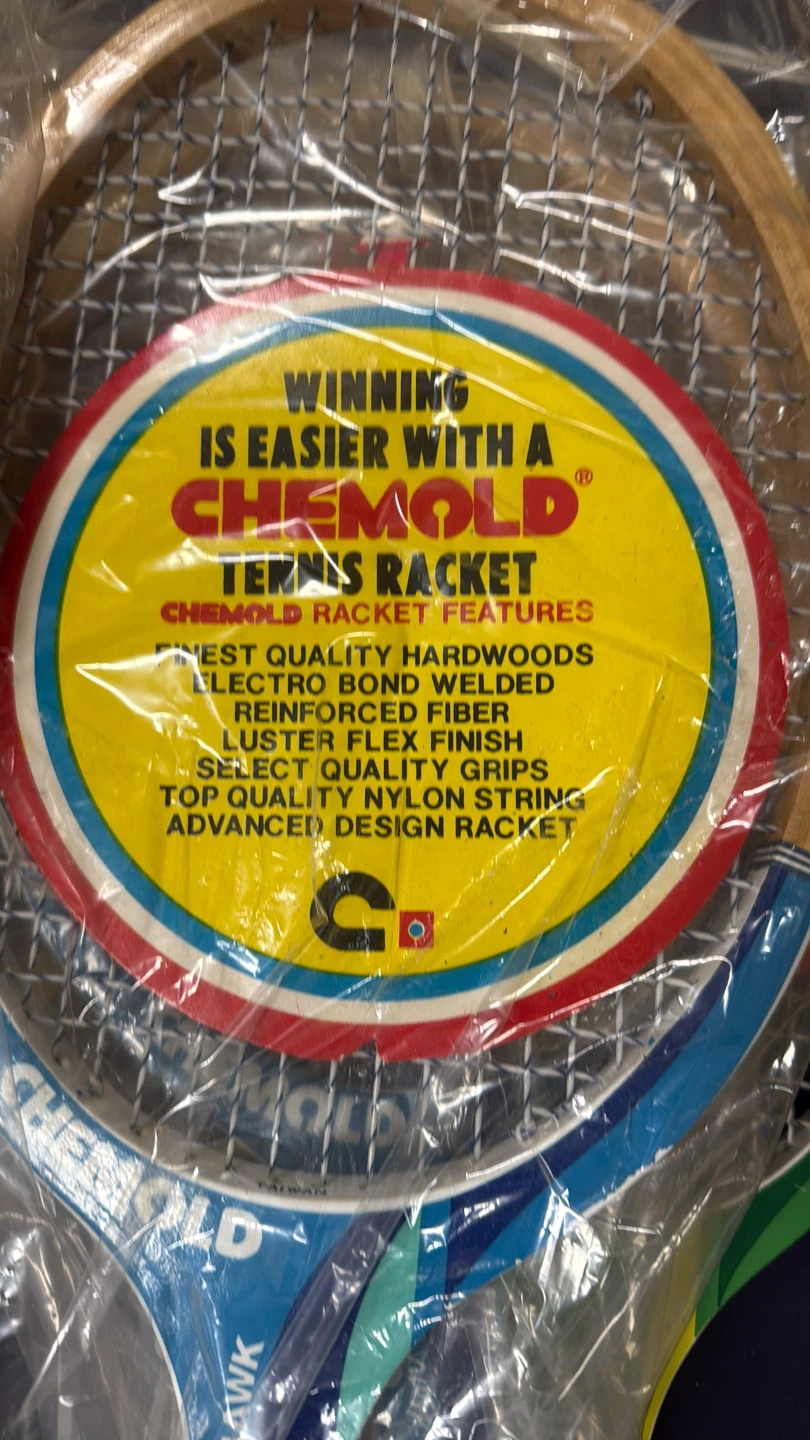Chemold Tennis Racket Set - Vintage Wood Frame - photo 2