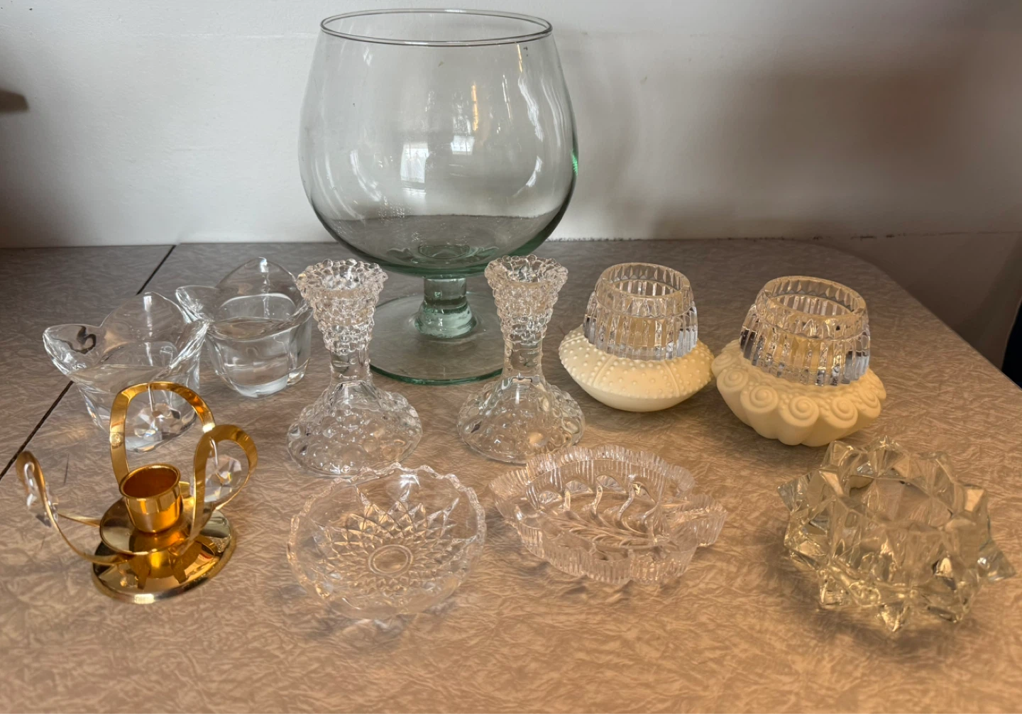 Vintage glass candles and dishes lot - photo 2