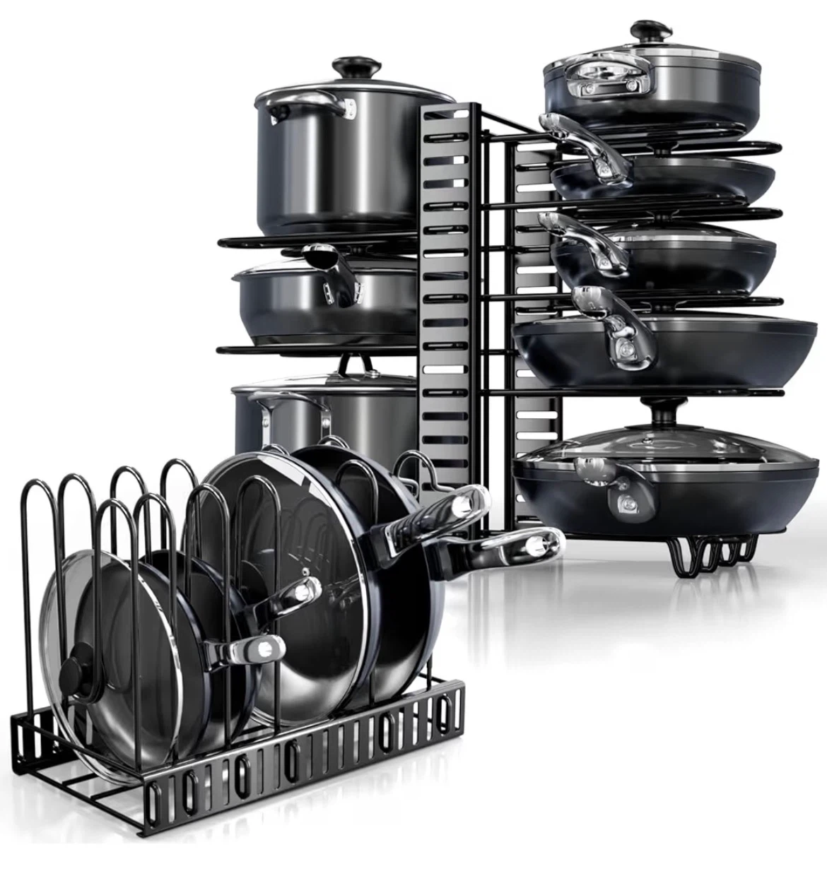 New 8-Tier Adjustable Pot and Pan Organizer Rack