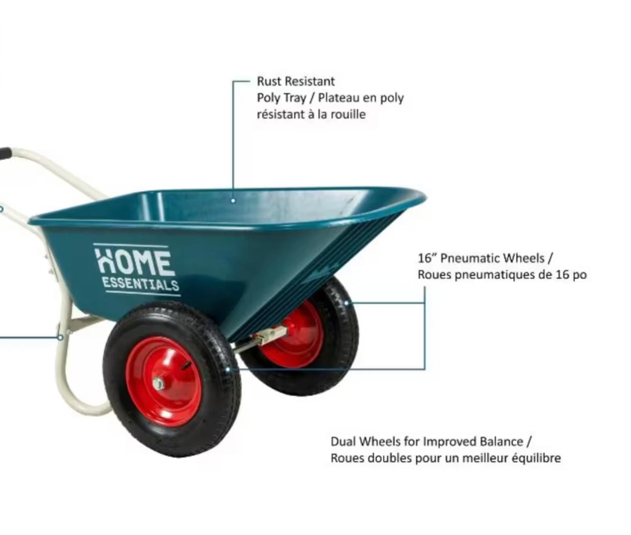 Home Essentials Poly Tray Wheelbarrow - photo 4