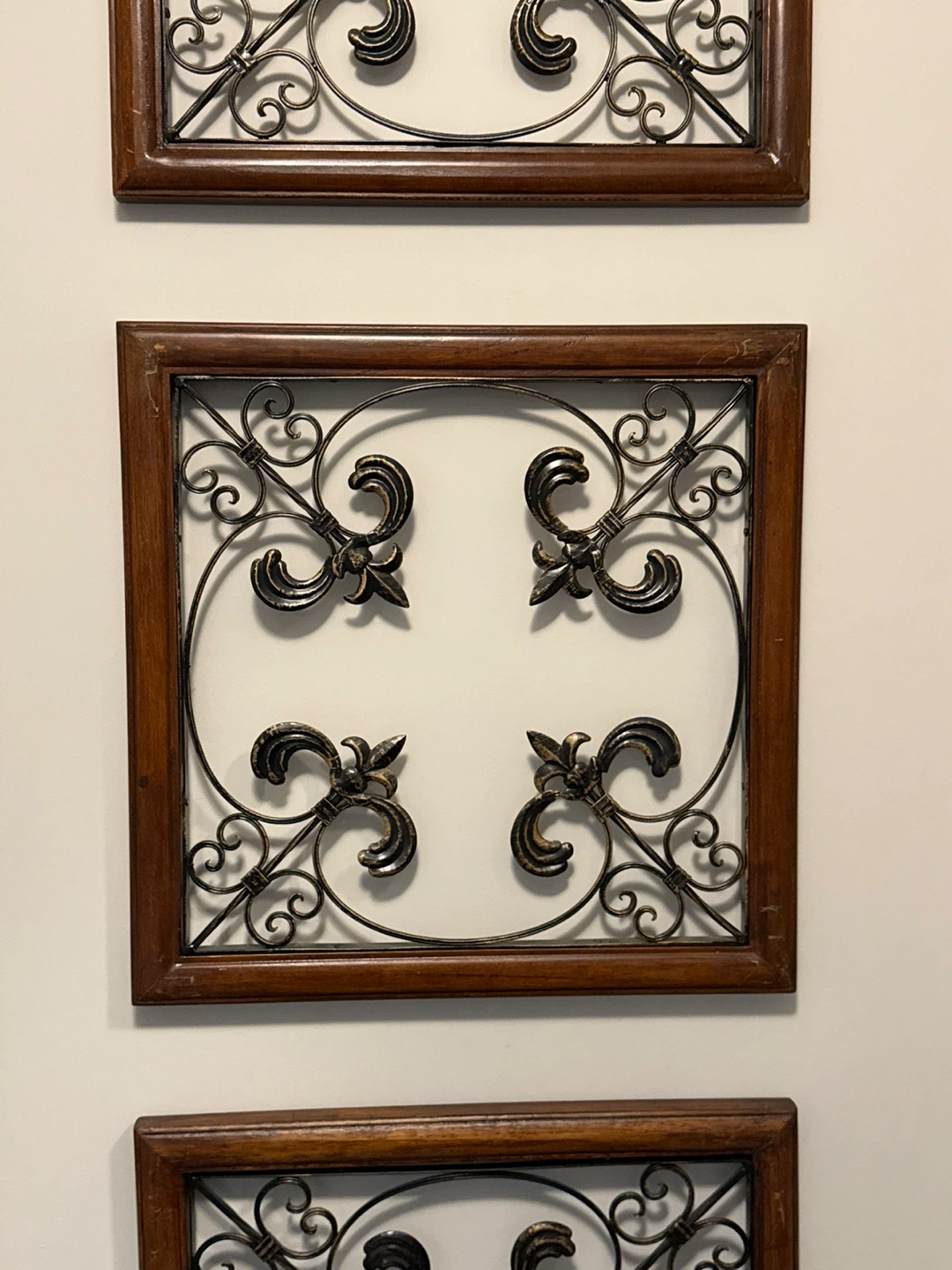 Set of 3 Wood and Metal Wall Art Squares - photo 2