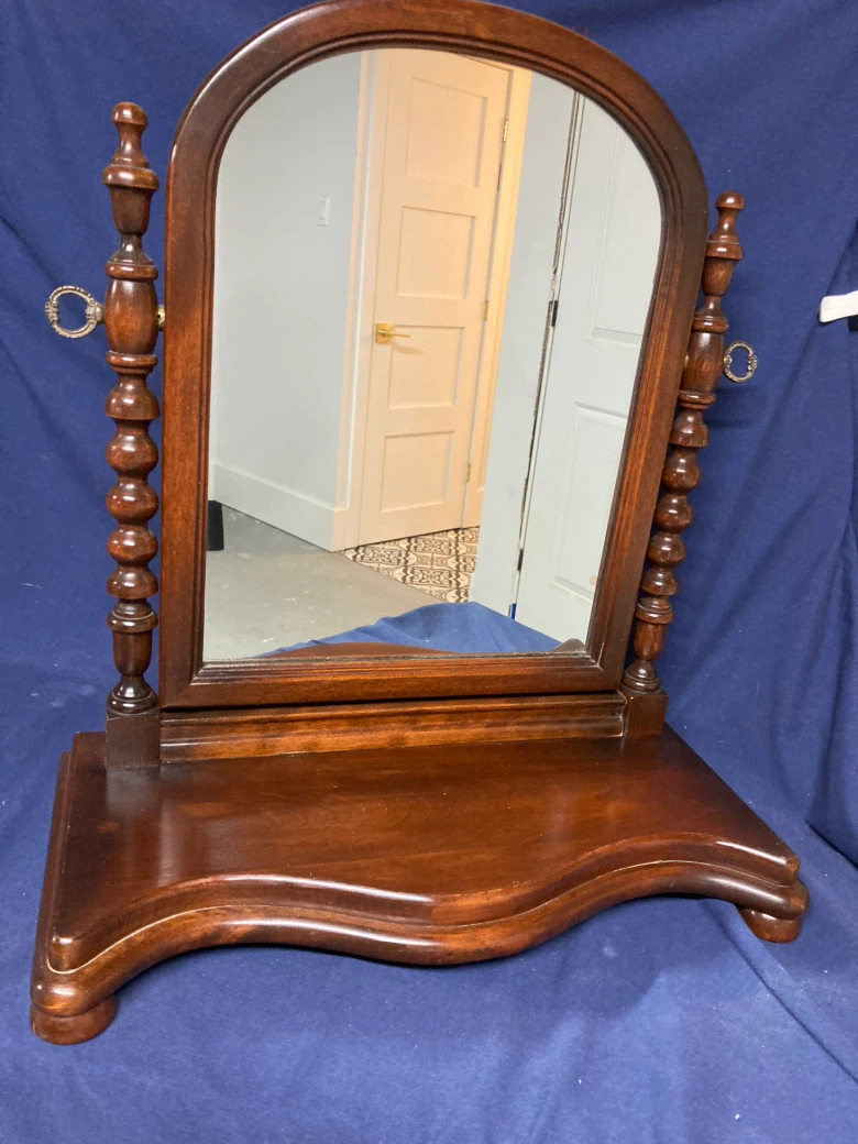 Wooden Tabletop Vanity Mirror