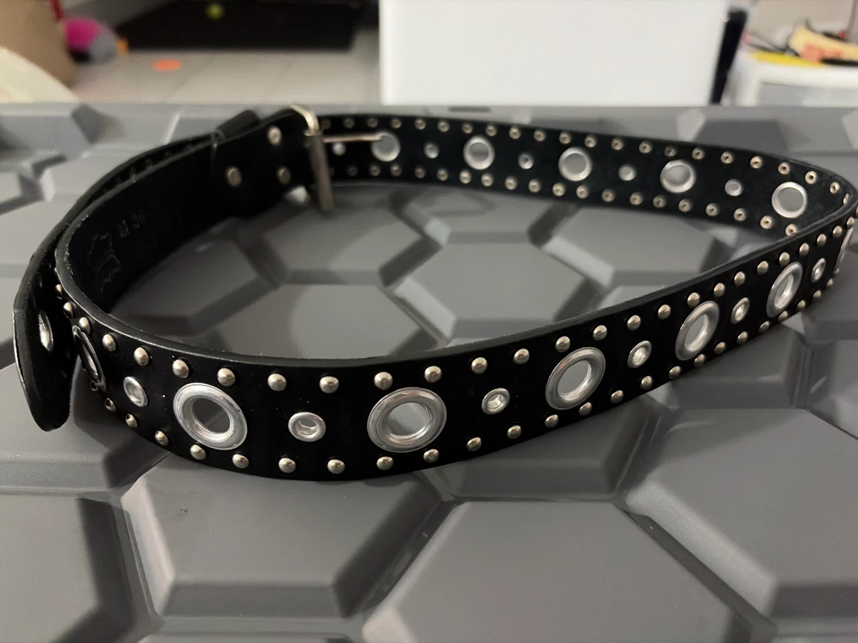 Black Studded Belt with Grommets