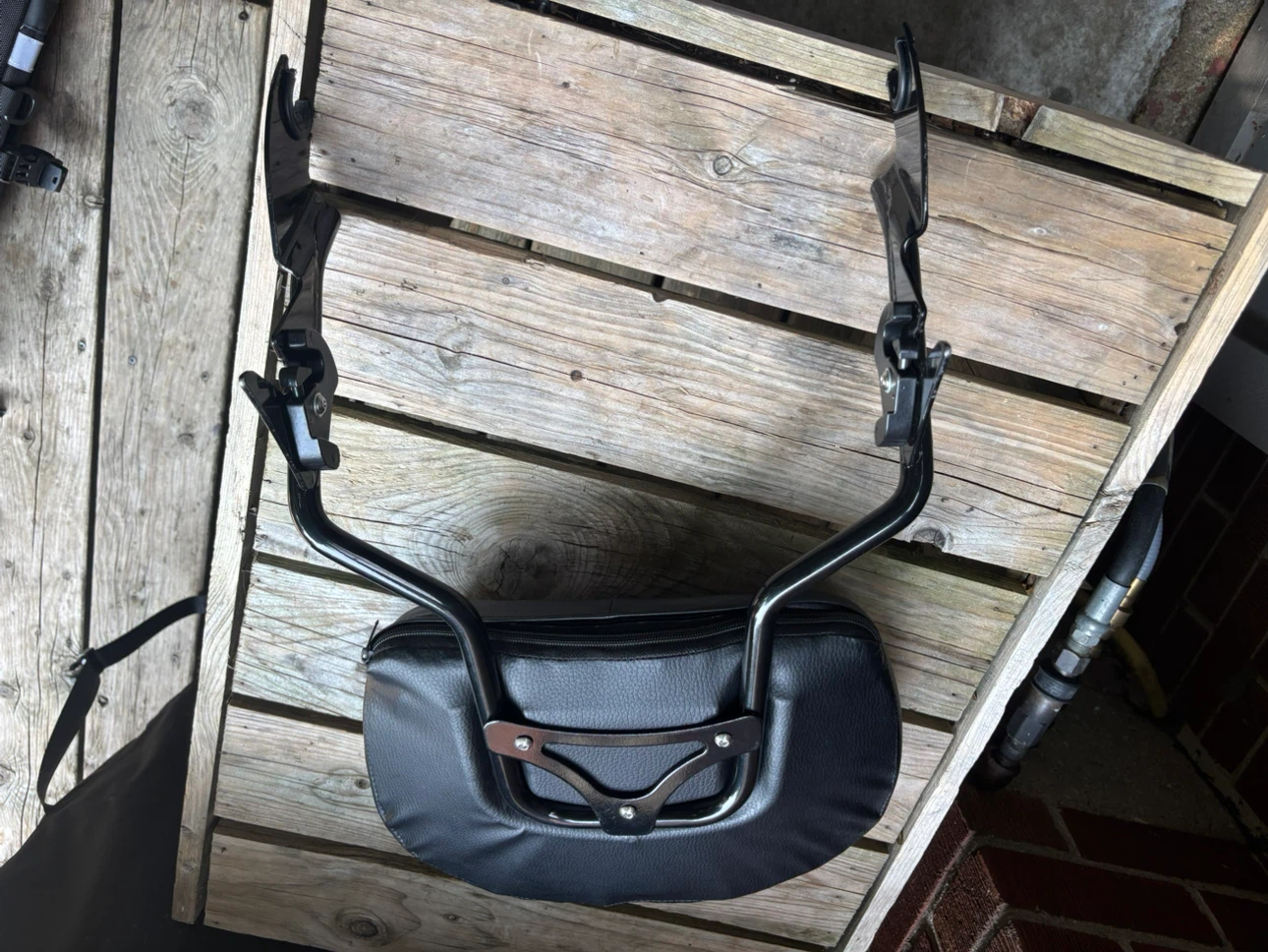 Black Motorcycle Sissy Bar Backrest - photo 2