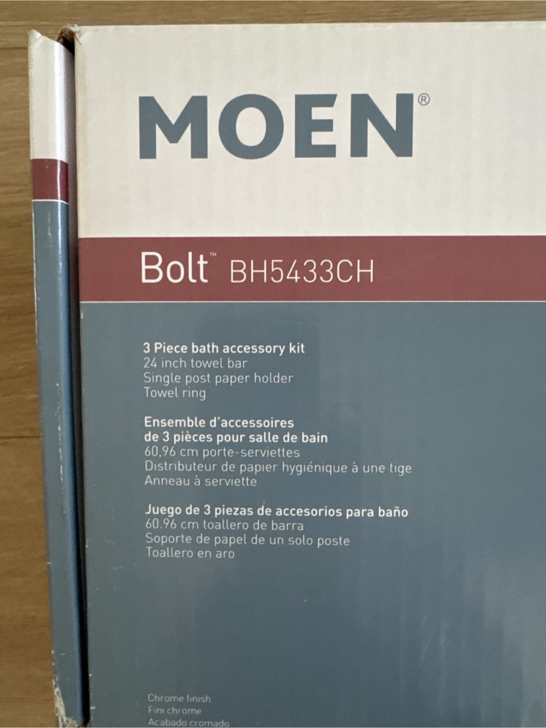MOEN Bolt 3 Piece Bath Accessory Kit BH5433CH Chrome - photo 2