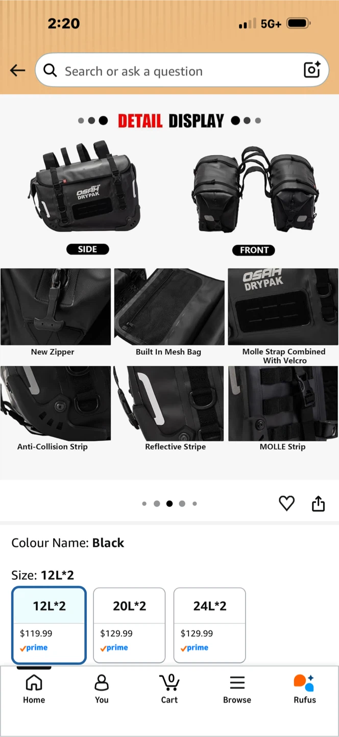 DRYPAK Motorcycle Saddlebags 12L - photo 5