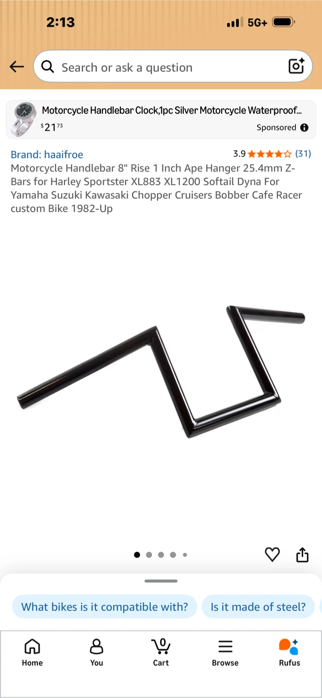 Black Motorcycle Handlebars - photo 4