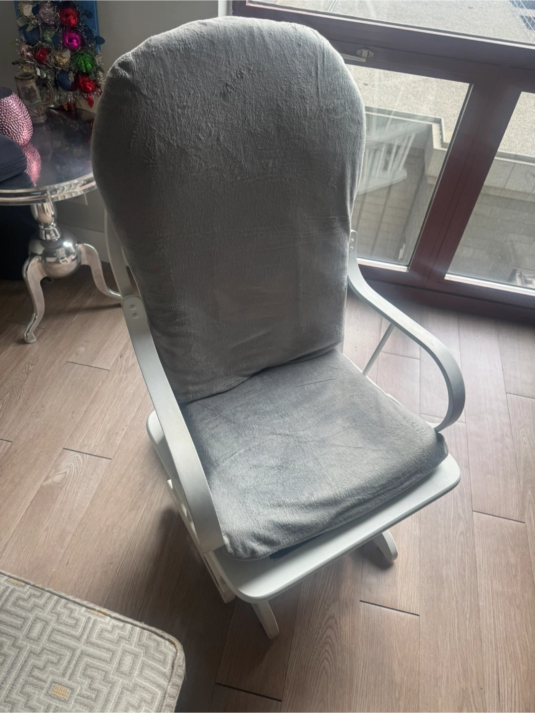 Shermag Glider Rocker Chair with Gray Cushions