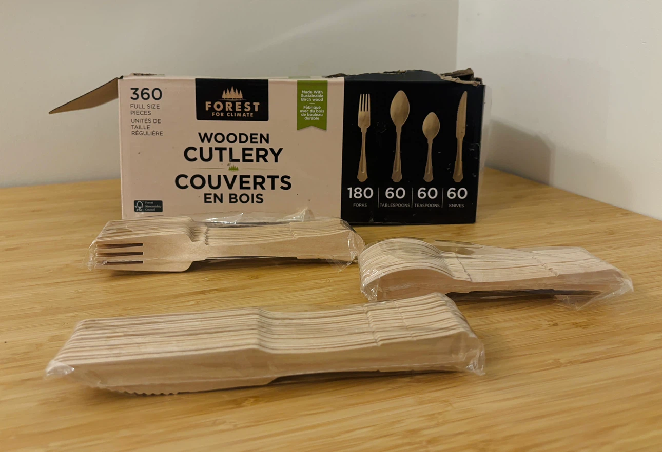 360 Pc Wooden Cutlery Set - photo 3