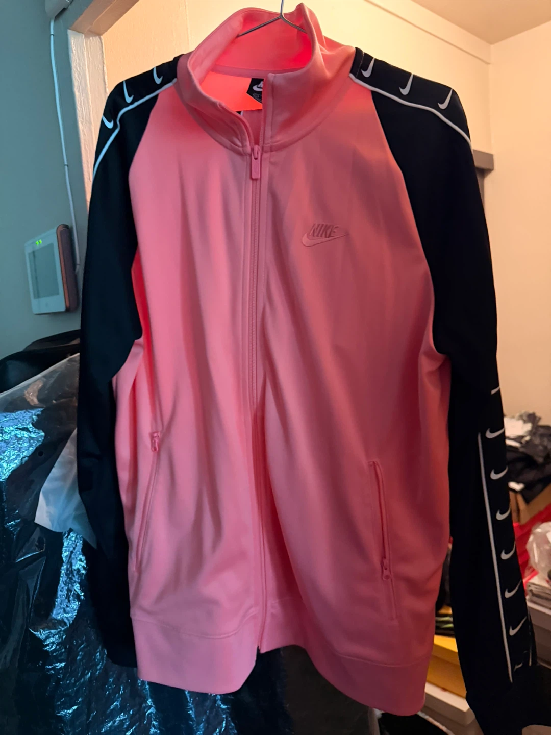 Nike Track Suit Jacket & Pants - Pink/Black - Size L (Hat Incl.)