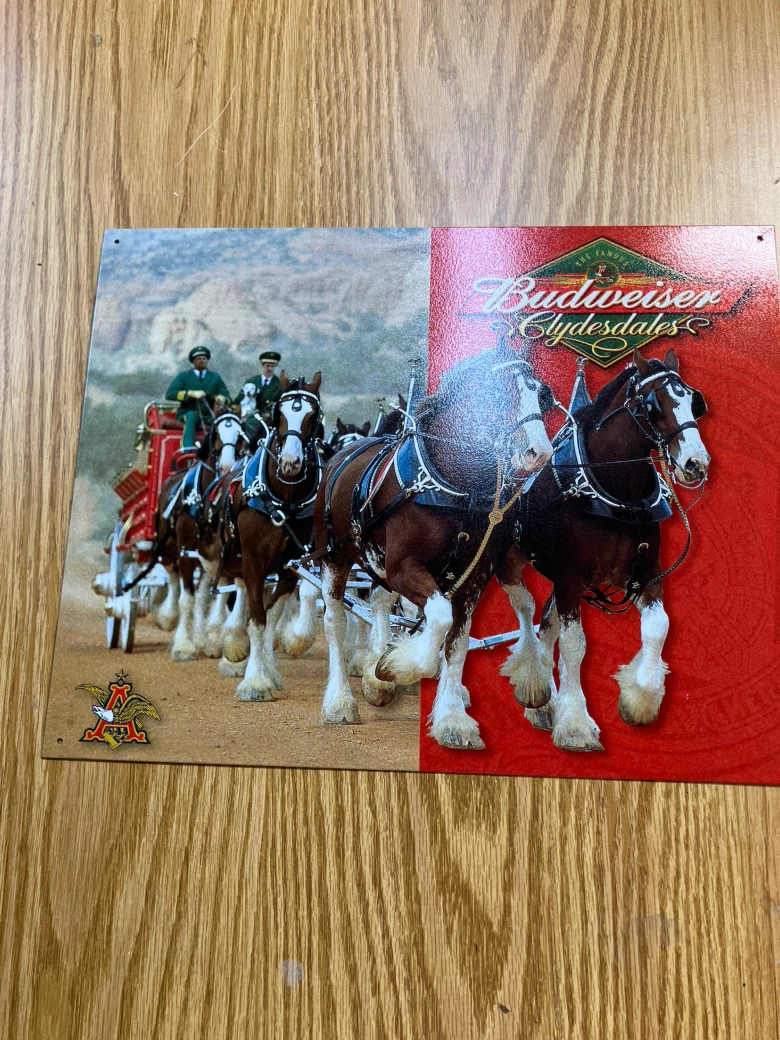 Budweiser Clydesdales Tin Sign - photo 2