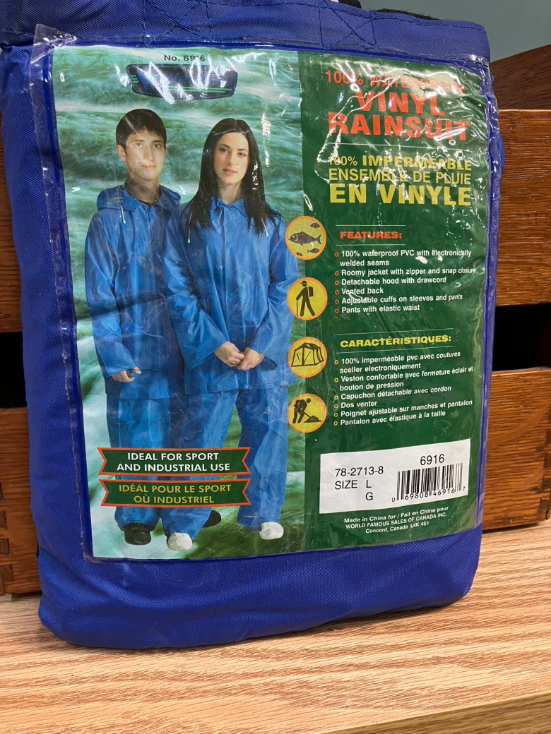 100% Waterproof Vinyl Rainsuit - XL