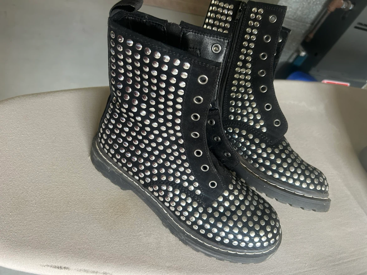 Black Studded Combat Boots