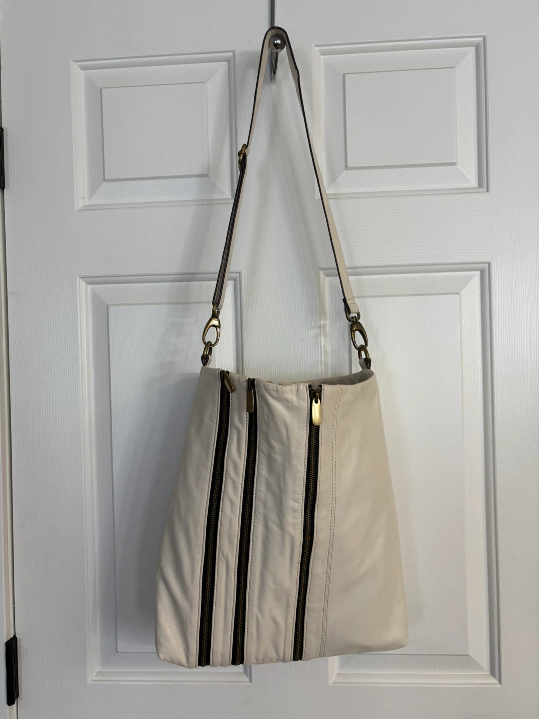 Hype Leather Multi Zippers Foldover Shoulder Bag W/Wallet
