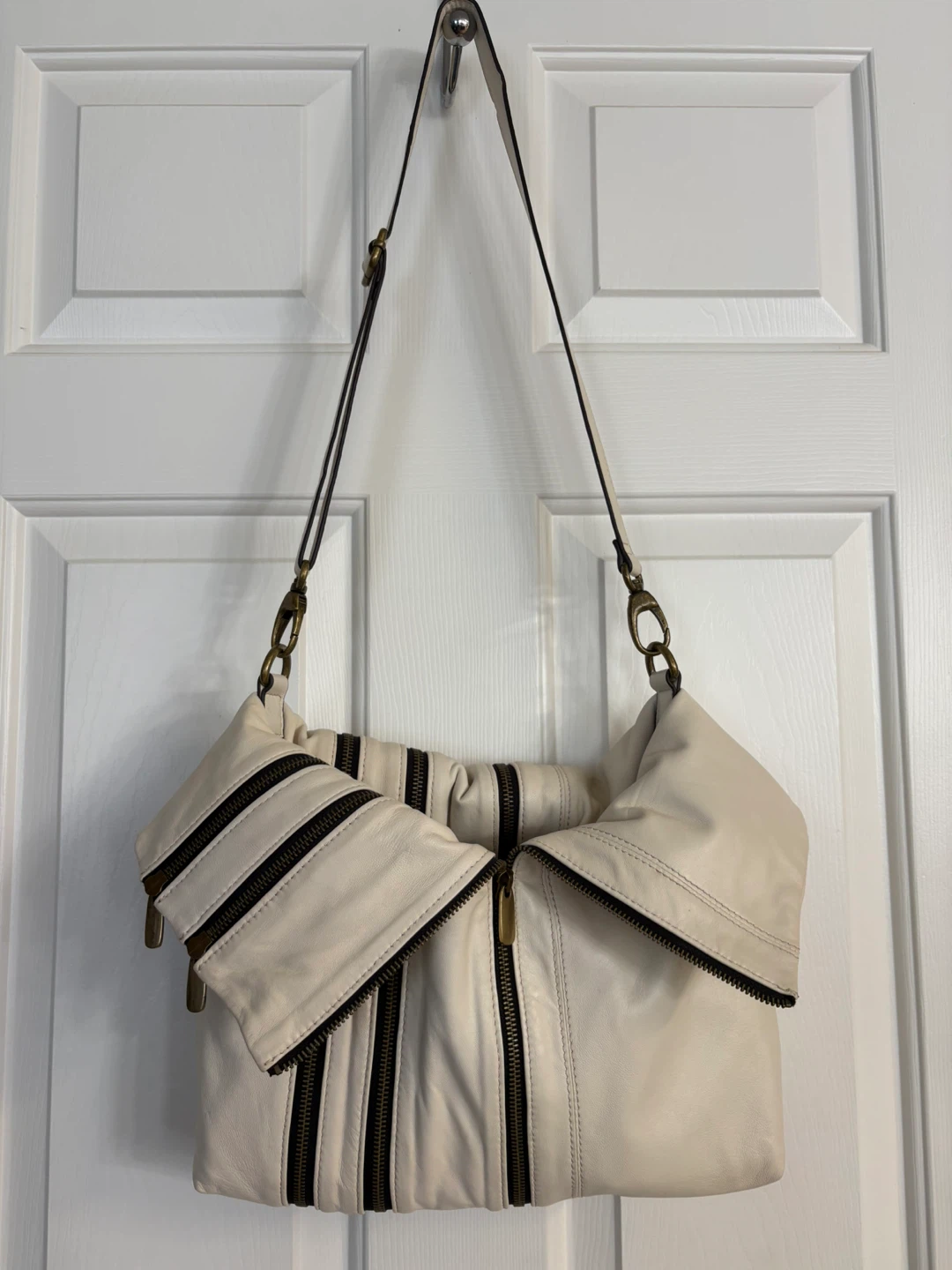 Hype Leather Multi Zippers Foldover Shoulder Bag W/Wallet - photo 5