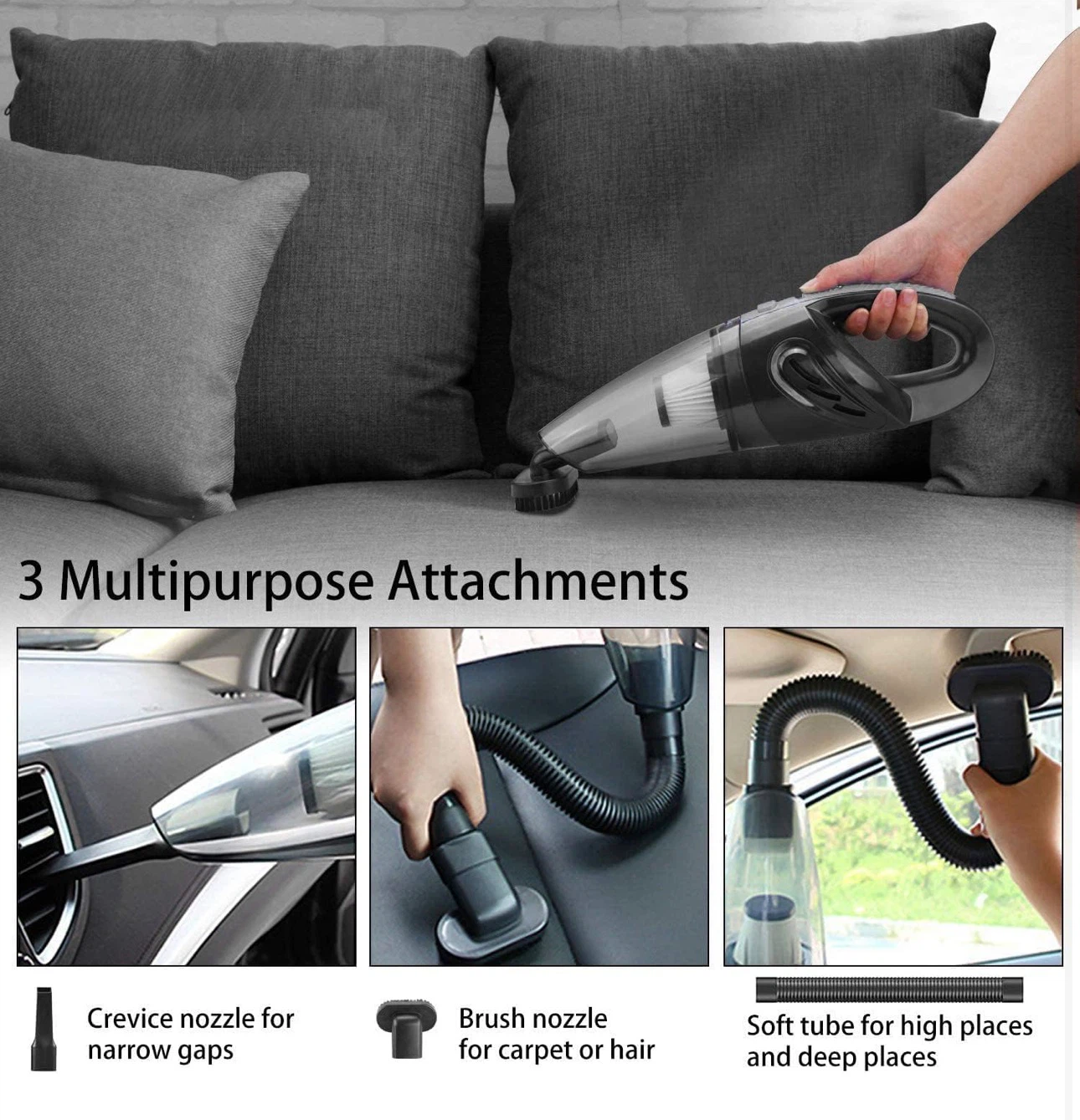 Handheld Vacuum Cleaner, Lightweight Portable (Black) - photo 3