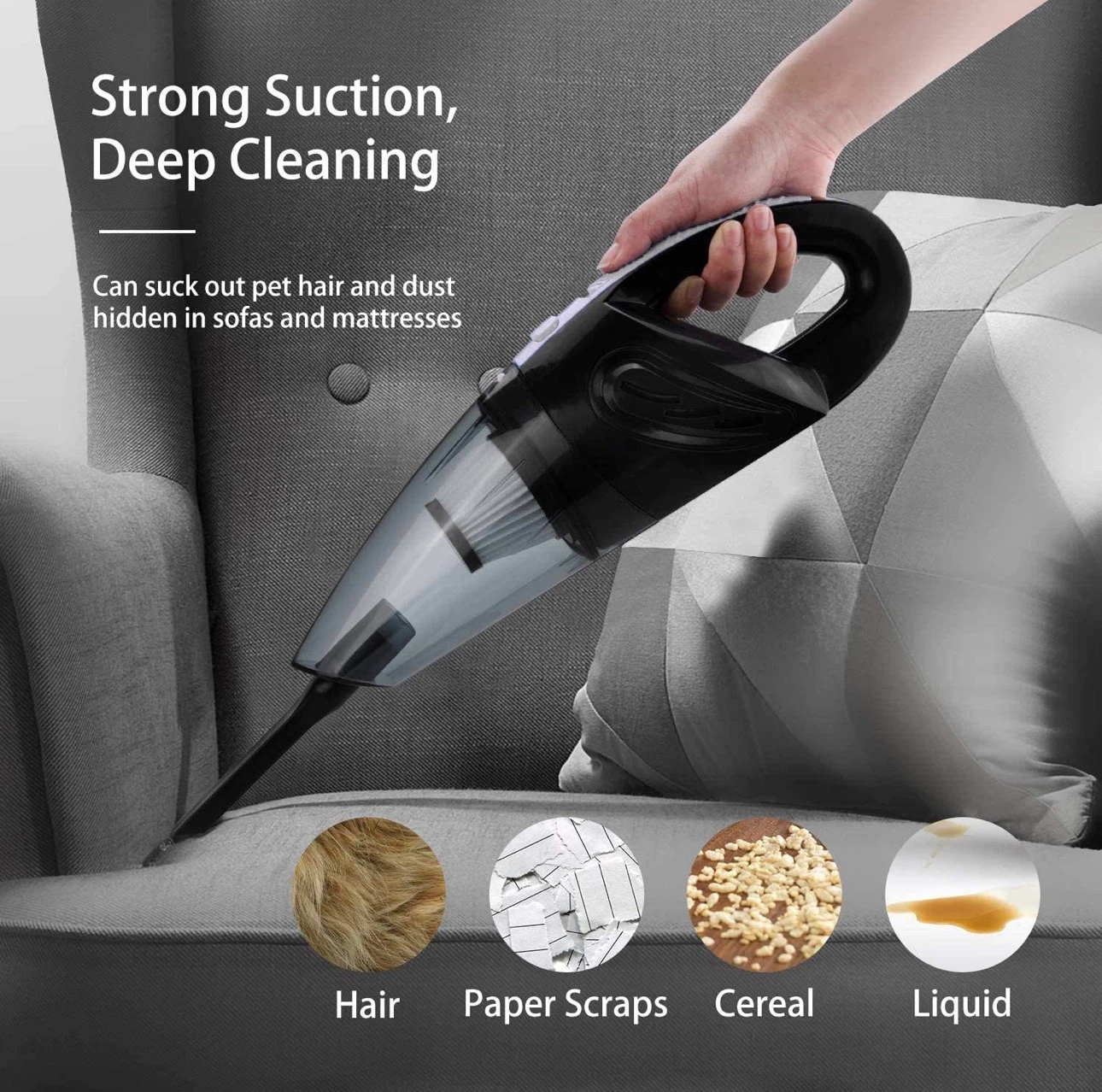 Handheld Vacuum Cleaner, Lightweight Portable (Black) - photo 4