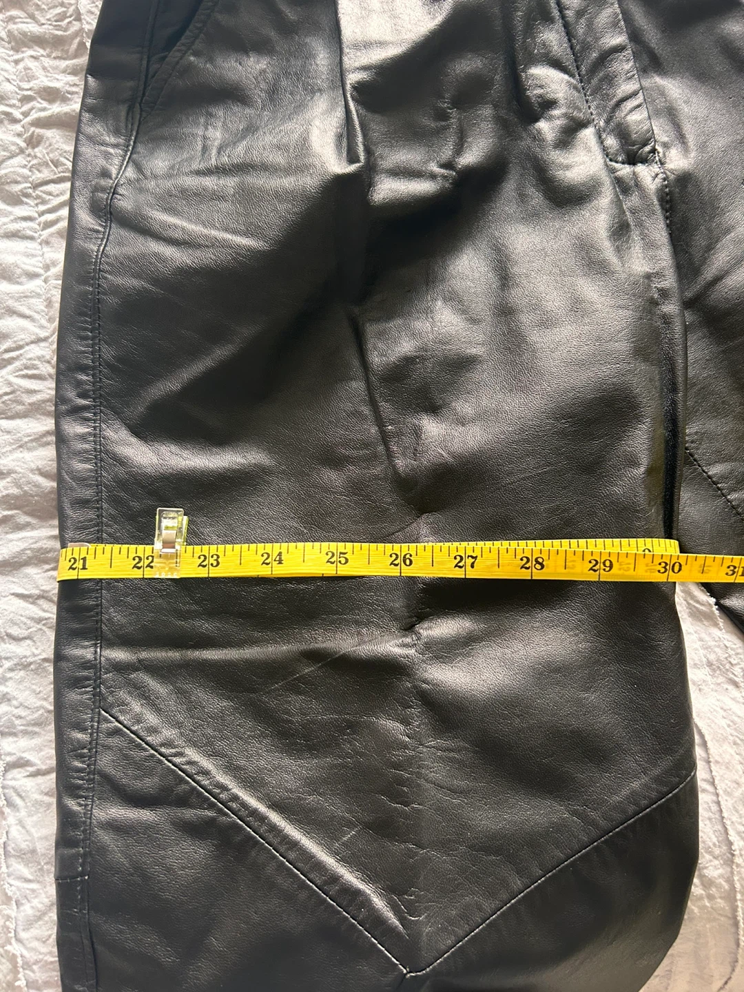Black genuine Leather Pants with Belt - photo 5