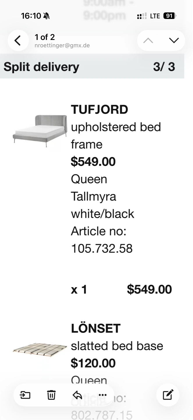 Upholstered Bed with Headboard, grey, queen size - photo 4