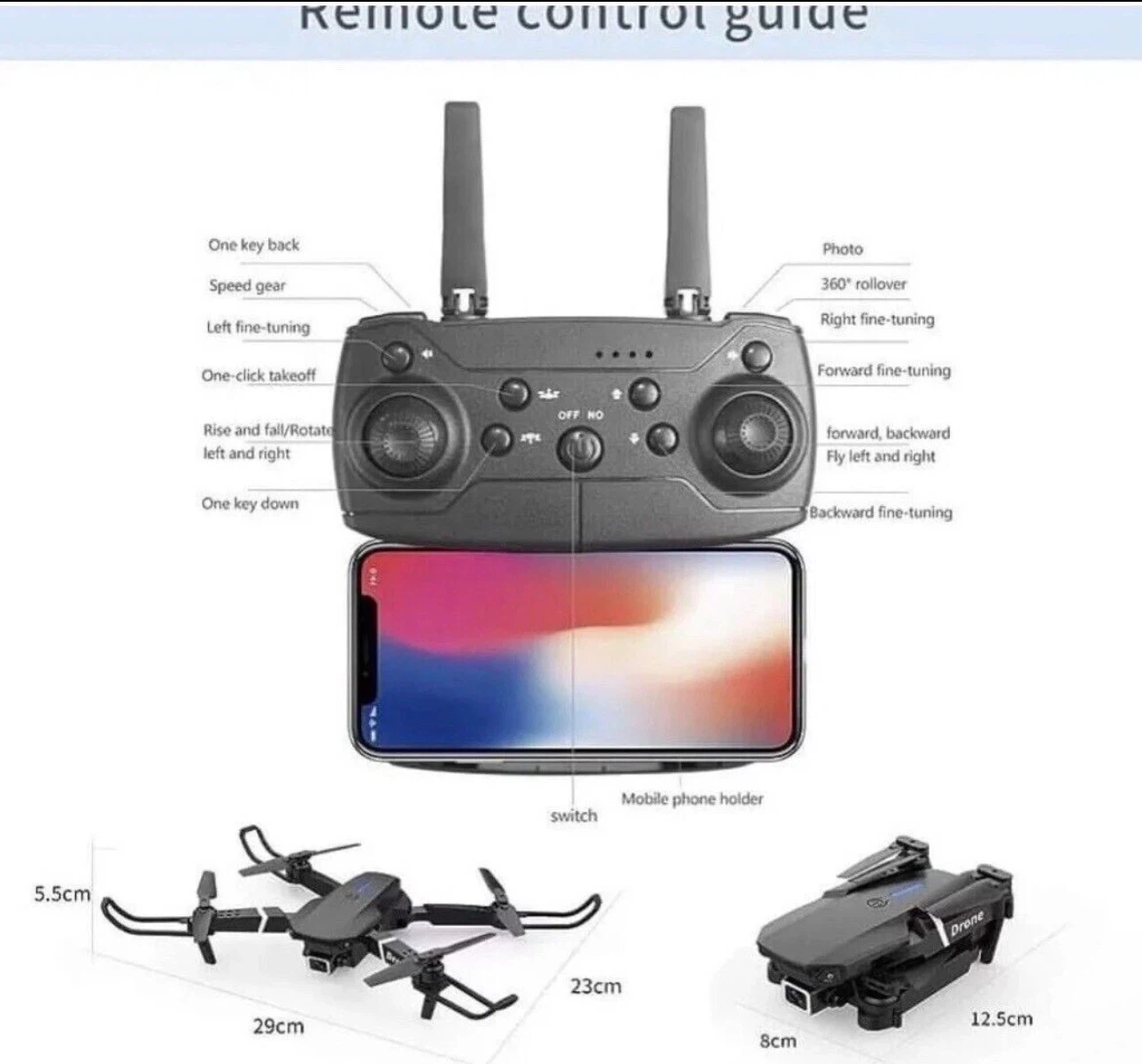 SMS Foldable Drone with Remote Control - photo 4