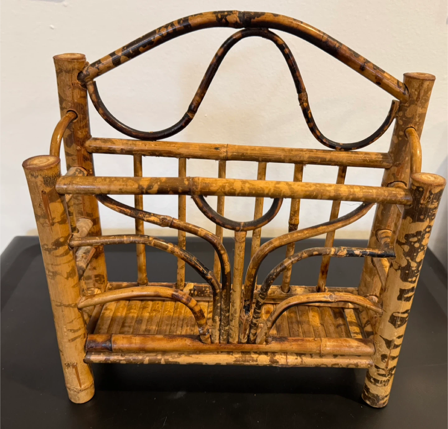 Vintage MCM TIKI Tiger Stripe Cane Letter Holder