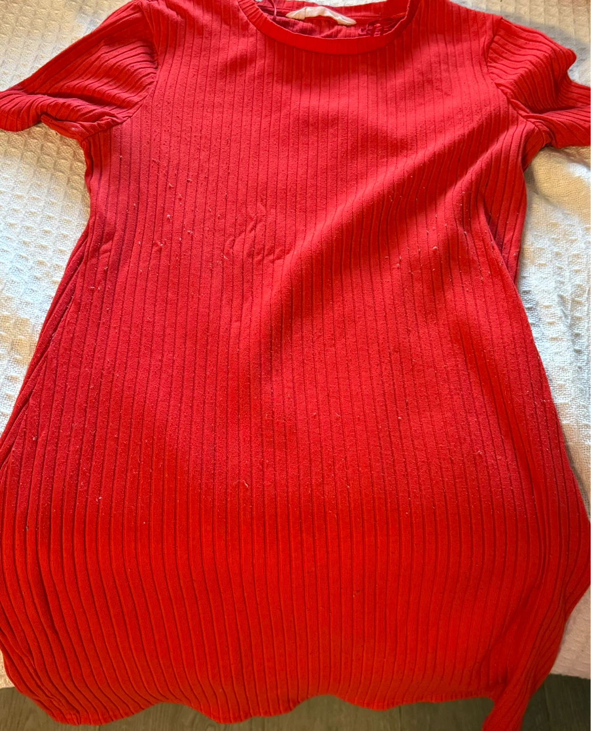 Red Ribbed Dress