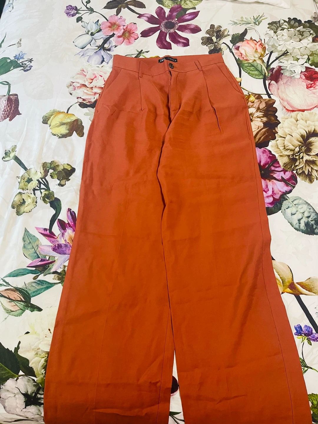 ZARA Wide Leg Pants - Terracotta Orange - photo 2