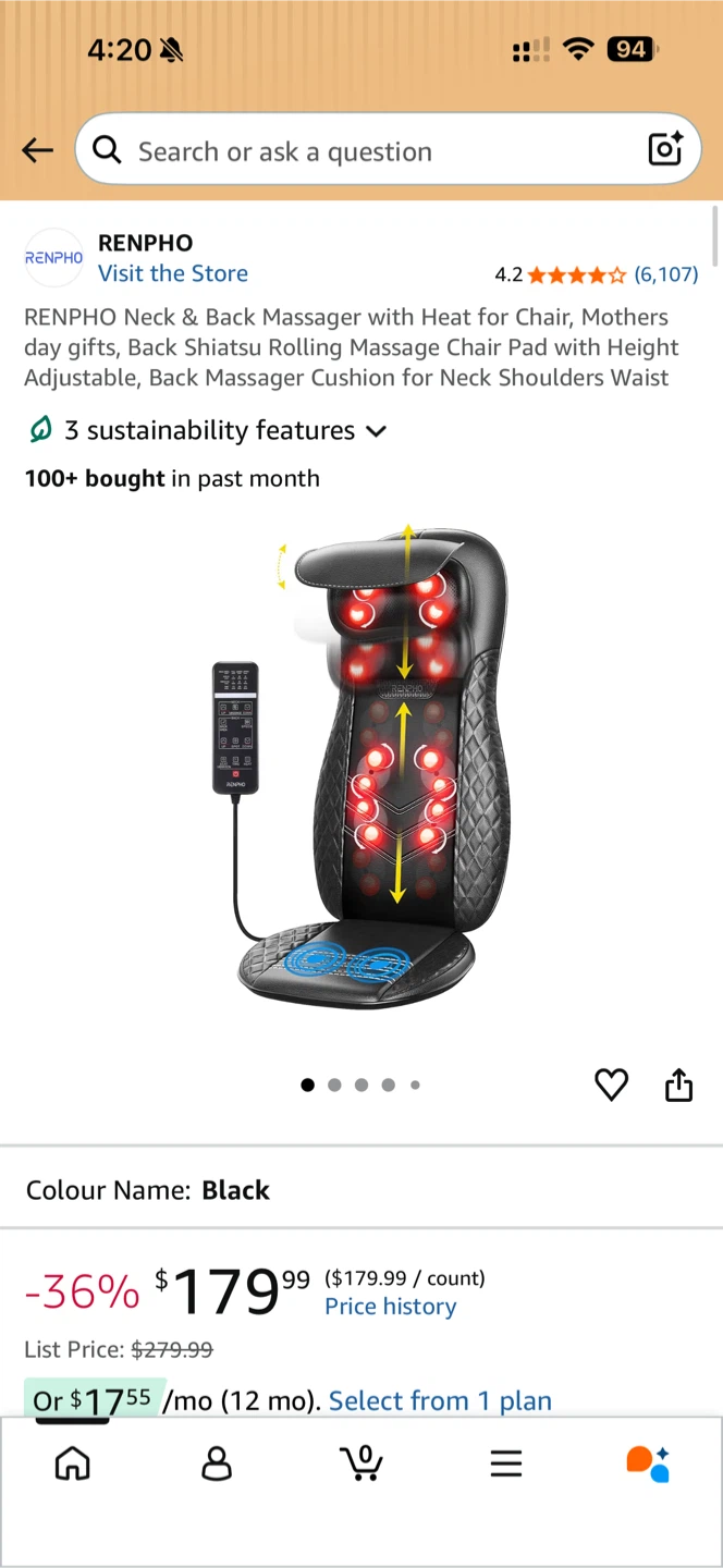 RENPHO Neck & Back Massager with Heat