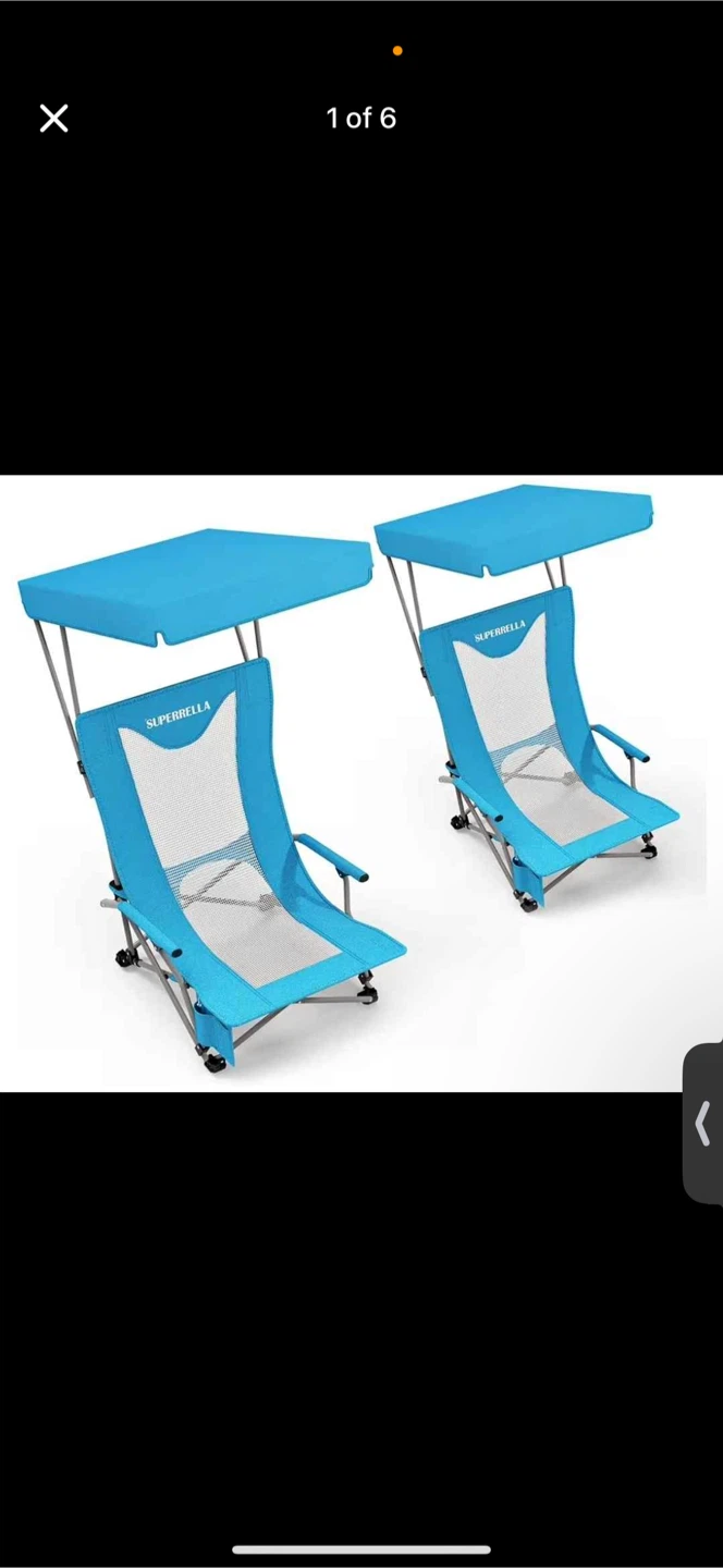 SUPERBELLA Beach Chair with Canopy and Side Storage